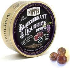 Nipits Blackcurrant and Licorice Drops 175g