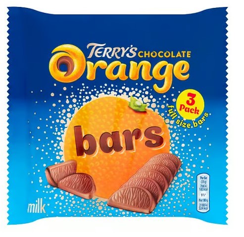 TERRY'S ORANGE MILK CHOCOLATE BARS 3PACK
