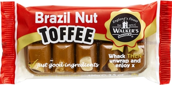 WALKERS TOFFEES BRAZIL NUT BLOCK 100G