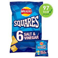 Walkers Squares Salt & Vinegar 6 Pack