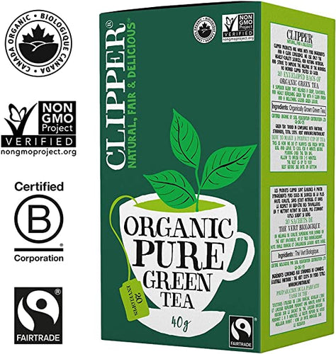 CLIPPER ORGANIC PURE GREEN TEA BAGS 40G