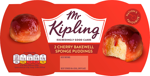  Mr Kipling Sponge Puddings Cherry Bakewell 190g