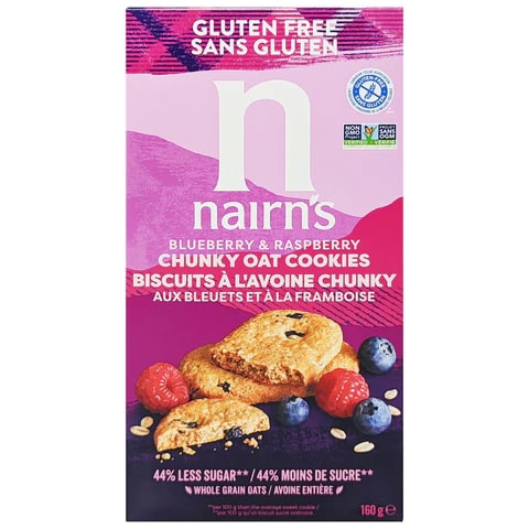 Nairns Gf Chunky Oat Cookies Blueberry & Raspberry 160g