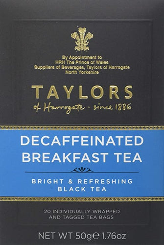 TAYLORS OF HARROGATE DECAFFEINATED TEA 20S