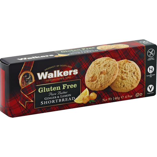Walkers Ginger & Lemon Shortbread Gluten Free 140g