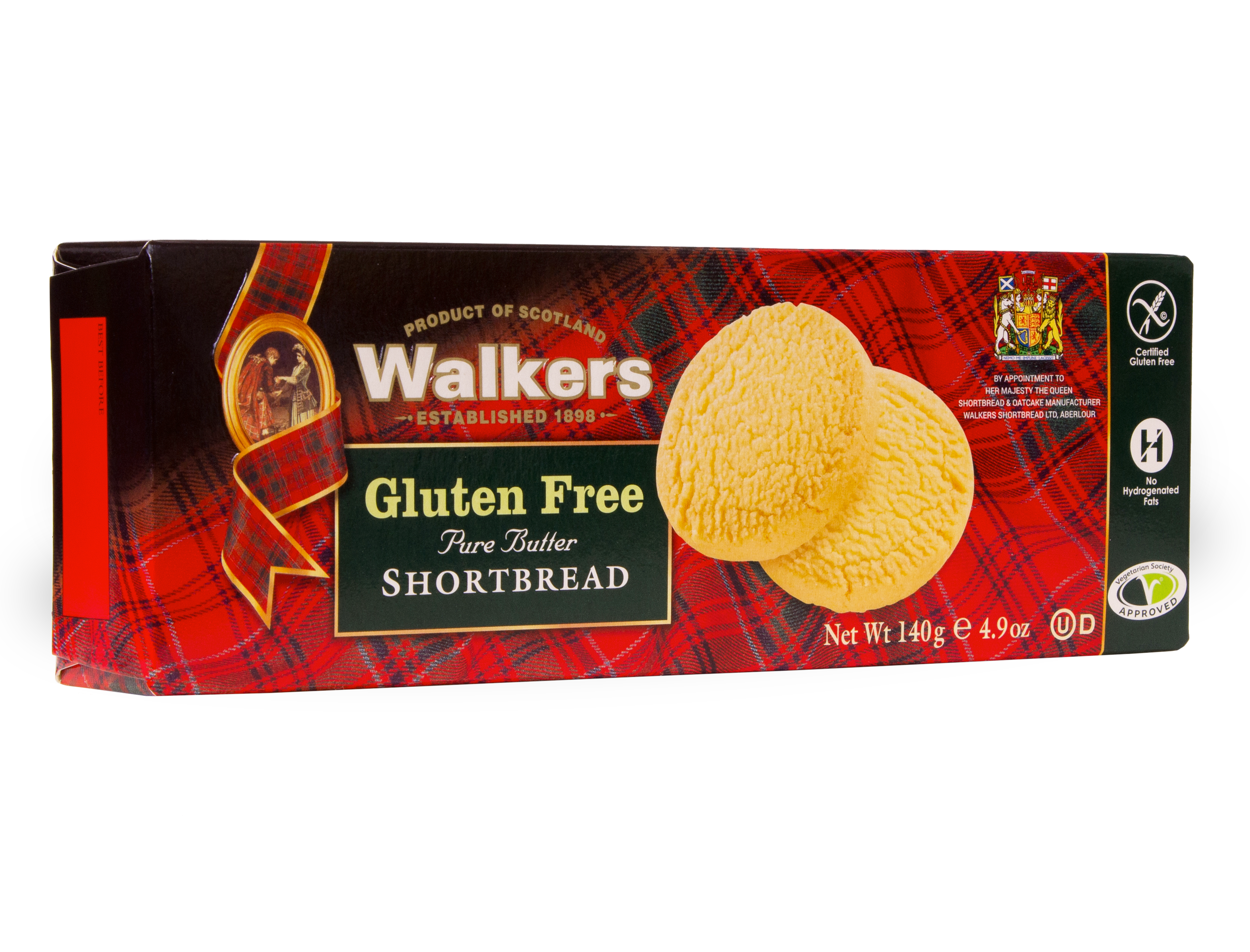 Walkers Pure Butter Shortbread Rounds Gluten Free 140g