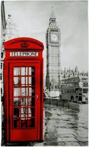 Red Telephone Box Big Ben Photographic Tea Towel