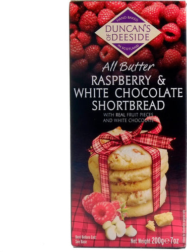 Duncan's of Deeside Raspberry & White Chocolate Shortbread 200g - BritShop