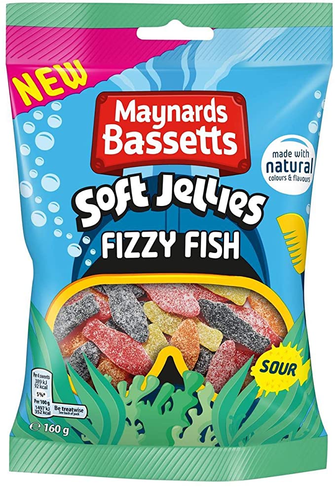 Maynards Bassetts Fizzy Fish Sour 160g