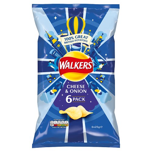 Walkers Crisps Cheese and Onion 6 pack - BritShop